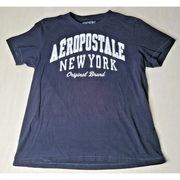 Aeropostale Other - Y2K Aeropostale NY Embroidered‎ Black T Shirt Men's Size Large 100% Cotton
